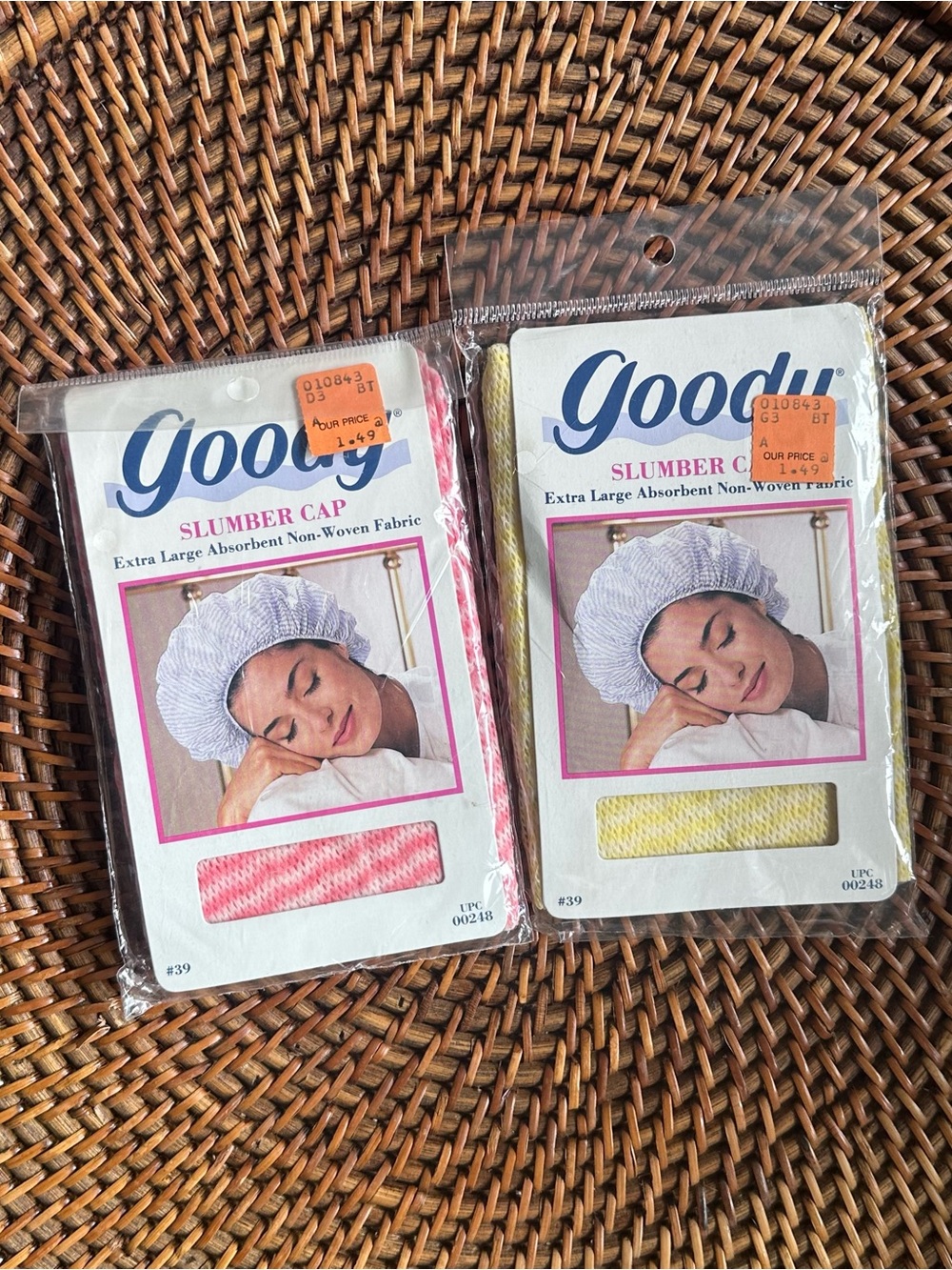 Goody Slumber Cap Vintage 1989 Extra Large Set of 2 New in Package